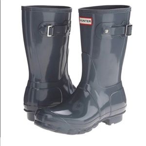Hunter Boots Original Short Gloss Graphite 10